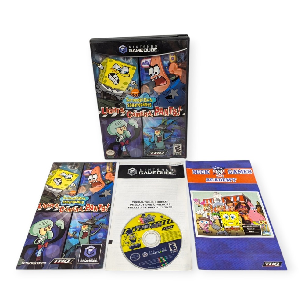 SpongeBob SquarePants Lights Camera Pants Nintendo GameCube CIB 2005 THQ